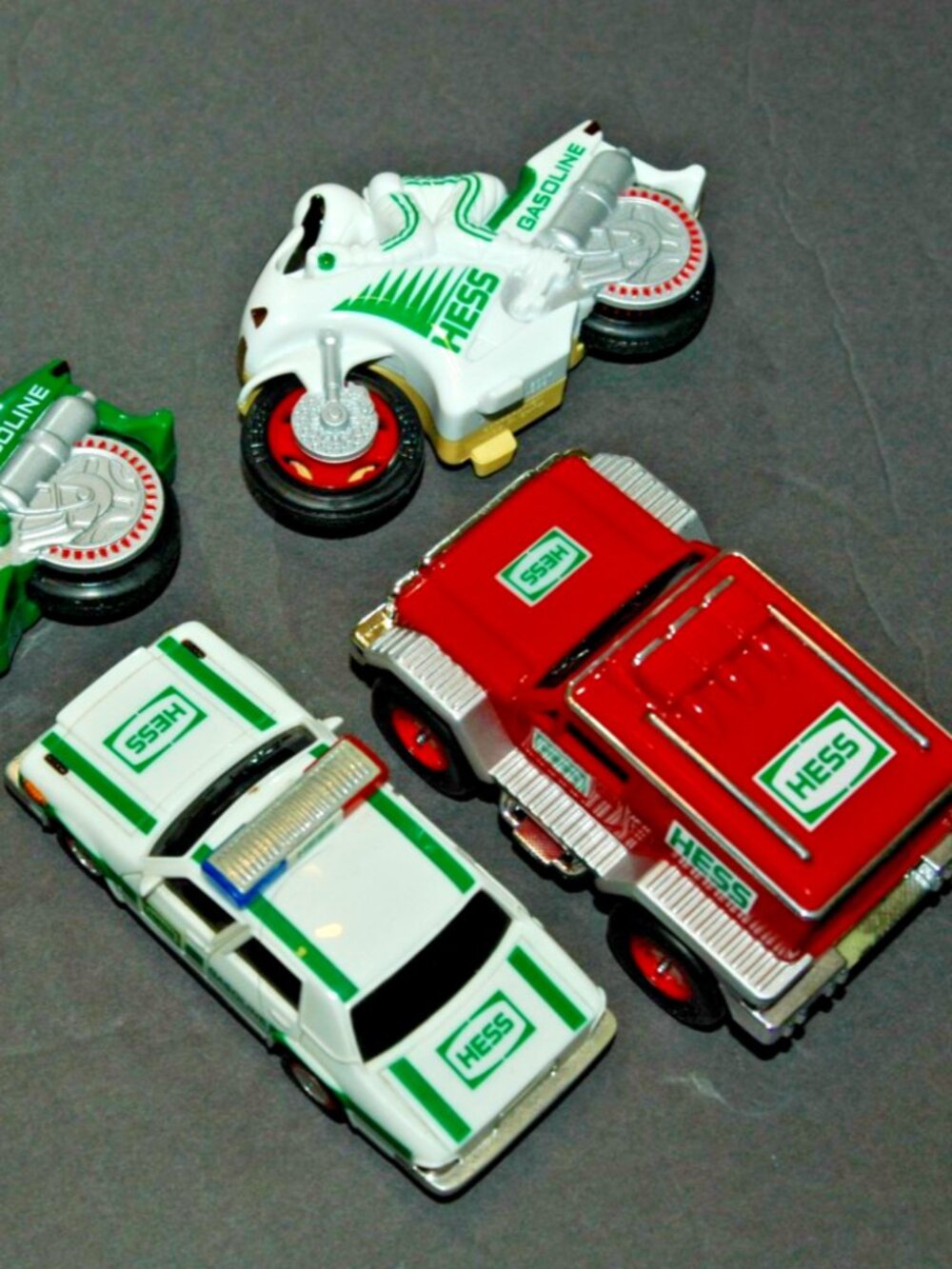 HESS Vehicles Figures 4" Police Car Motorcycle Fire Rescue Toy Lot